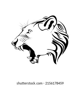 Lion head line art vector file