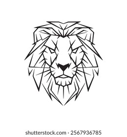 lion head line art vector lion head logo design icon