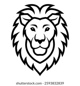 lion head line art vector icon on white background