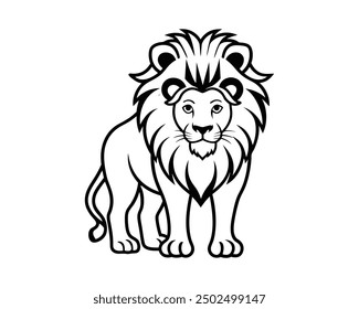 Lion head line icon, outline vector sign, linear pictogram illustration.