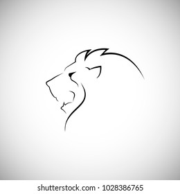 Lion head line style logo vector illustration