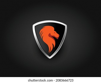 lion head logo and badge abstract vector illustrations