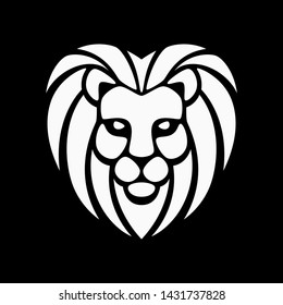 Lion head logo a black background