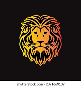 Lion Head Logo black background