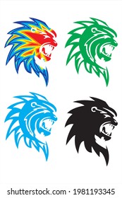 lion head logo from black side with eps format