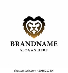 A Lion head logo in black and white. This is vector illustration ideal for a mascot and tattoo or T-shirt graphic.
