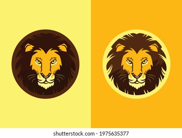Lion head logo with calm formidable gesture