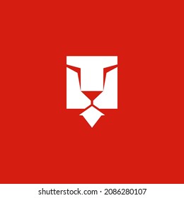 The Lion head logo combined with a rectangular shape is perfect for businesses that need a logo that has a strong and unique character