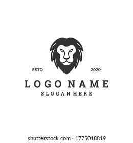 lion head logo concept, modern flat design template.