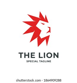 Lion head logo concept. Silhouette, corporate and strong design template. Vector illustration