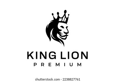Lion head logo with crown