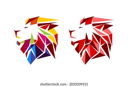 lion head logo from crystal flakes