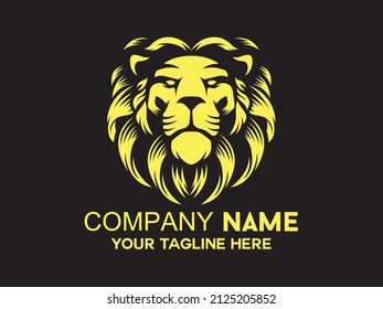 lion head logo is dashing and fierce 