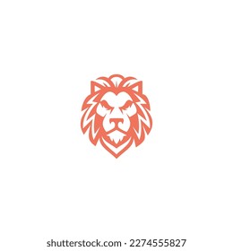 diseño del logo de la cabeza del león con fondo