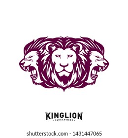 Lion Head Logo Design Concept. King Lions Logo Design Template Vector. Icon Symbol