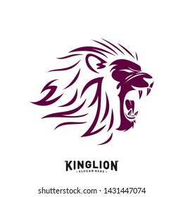 Lion Head Logo Design Concept. King Lions Logo Design Template Vector. Icon Symbol