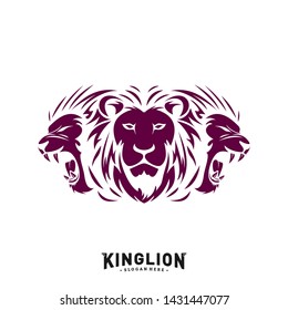 Lion Head Logo Design Concept. King Lions Logo Design Template Vector. Icon Symbol