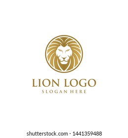 lion head logo design concept