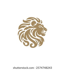 Lion head logo design. Lion emblem vector icon illustration design	