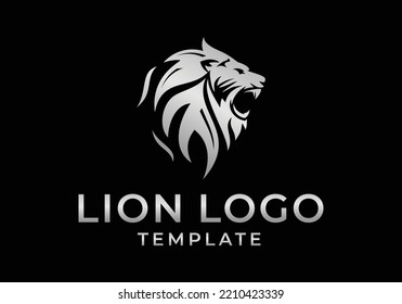 Lion head logo design gradation tone color