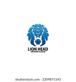color de gradiente de diseño del logotipo de la cabeza del león