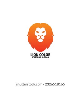 lion head logo design gradient color