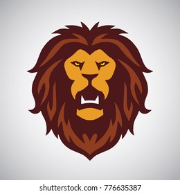 Lion Head Logo Design Icon Vector