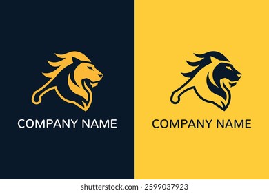 lion head logo design idea