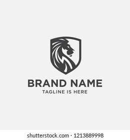 lion head logo design. lion king. lion face. elegant icon. lion shield