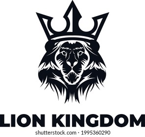 diseño del logo de la cabeza de león. rey león. cara de león. icono de león elegante