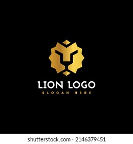lion head logo design. lion king. lion face. elegant lion icon
