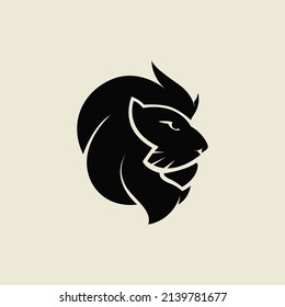 Lion head logo design from the side