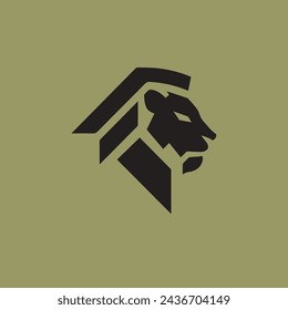 lion head logo design symbol 