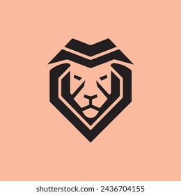 lion head logo design symbol 