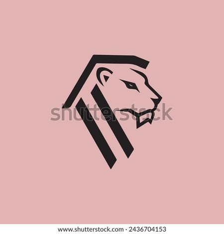 lion head logo design symbol 