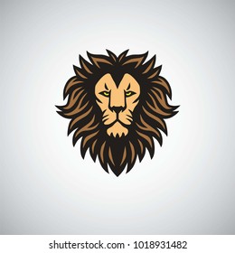 Lion Head Logo Design Template Vector Illustration