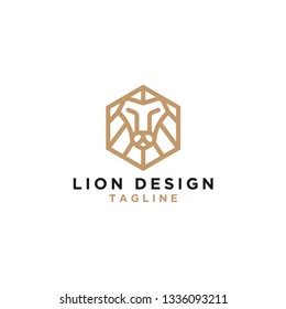 Lion head Logo Design Template. - Vector