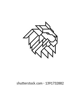 Lion Head Logo Design Template. Emblem vector isolated on white background