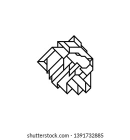 Lion Head Logo Design Template. Emblem vector isolated on white background