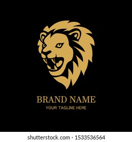 Lion head logo design template