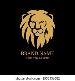 Lion head logo design template