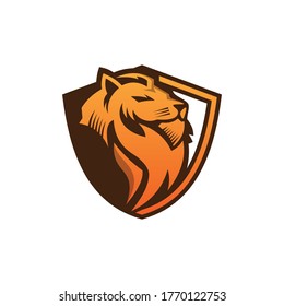 Lion head logo design template, Element for the brand identity ,Vector illustration