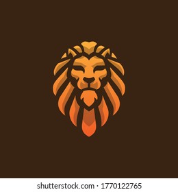 Lion head logo design template, Element for the brand identity ,Vector illustration