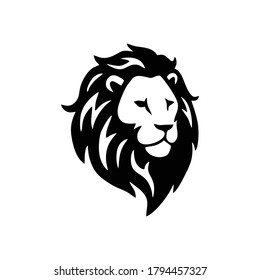 Lion head logo design template. Simple and wild