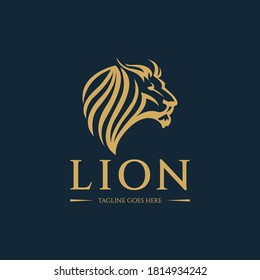 Lion Head logo design template. Vector illustration