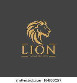 Designvorlage für Löwenkopf-Logo. Luxus-Logo. Vektorgrafik