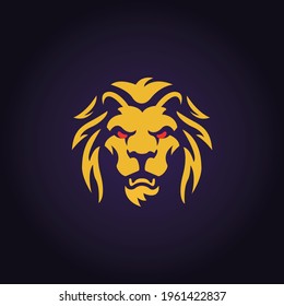 Lion Head Logo Design Template. Lion Vector Icon. Angry Lion.