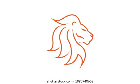 Lion head logo design template element