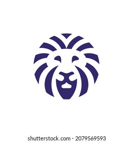 Plantilla de diseño del logotipo de la cabeza de león. Ilustración vectorial. Icono de identidad de marca king premium