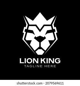 Lion head logo design template. Vector illustration. Premium king brand identity icon